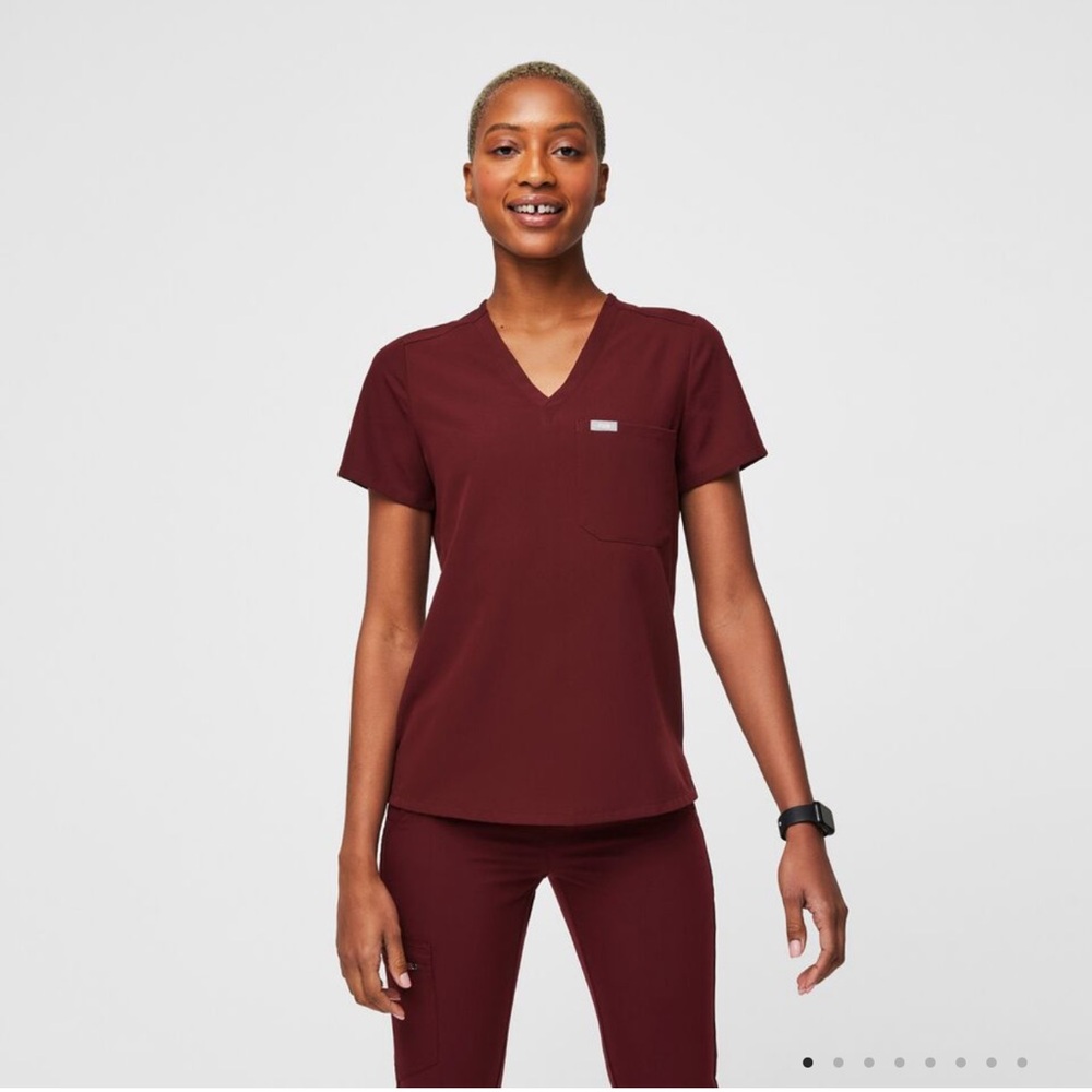 Figs Scrub SET TOP AND BOTTOMS Jogger bottoms Burgundy Women's S